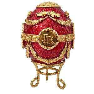 VINTAGE JOAN RIVERS RED IMPERIAL TREASURES FABERGE EGG - "THE PORTRAIT EGG"
